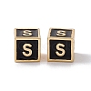 Rack Plating Brass Enamel Beads KK-B060-04G-01S-2