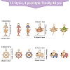 CHGCRAFT 48Pcs 12 Styles Rack Plating Eco-friendly Alloy Rhinestone Pendants FIND-CA0007-95-2