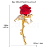 Rhinestones Rose Lapel Pin JEWB-WH0026-24-2