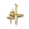 Rack Plating Brass Micro Pave Cubic Zirconia Pendants X-KK-M230-25G-3