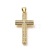 Rack Plating Brass Micro Pave Cubic Zirconia Pendants KK-L226-005G-03-1