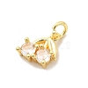 Brass Micro Pave Cubic Zirconia Charms KK-C139-24B-G-2