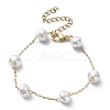 ABS Plastic Imitation Pearl Beaded Chain Bracelet BJEW-JB09421-1