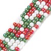 Christmas Theme Opaque Electroplate Glass Beads Strands GLAA-P056-4mm-A02-1