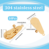 10Pcs 304 Stainless Steel Stud Earring Findings STAS-SP0001-88B-G-2