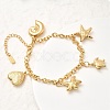 304 Stainless Steel Charm Bracelets BJEW-P368-07A-G-2