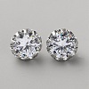 Brass Clear Cubic Zirconia Cufflinks BUTT-WH0012-18P-1