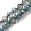 Electroplate Transparent Glass Beads Strands EGLA-I019-HP01-1