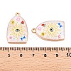 Printed Rack Plating Alloy Enamel Pendants ENAM-T020-03E-3
