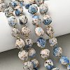 Natural Sesame Jasper Dyed Beads Strands G-U023-A08-01-1
