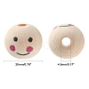 Printed Natural Wood European Beads WOOD-T019-13B-01-2