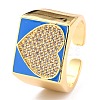 Brass Micro Pave Clear Cubic Zirconia Cuff Rings RJEW-H543-04G-4