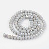 Electroplate Opaque Solid Color Glass Beads Strands EGLA-A034-P6mm-L-3