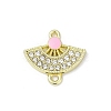 Alloy Rhinestone Fan Connector Charms PALLOY-R151-31G-01-1