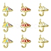 9Pcs 3 Colors Brass Enamel Charms KK-CJ0014-16-1