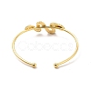 Clear Cubic Zirconia Snake Cuff Bangle BJEW-E032-04G-2