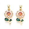 Brass Micro Pave Cubic Zirconia Pendants KK-T071-135G-02-1
