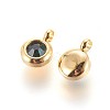 304 Stainless Steel Rhinestone Charms X-STAS-P237-10G-07-2