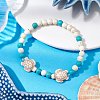 Synthetic Turquoise Beaded Stretch Bracelets for Women Men BJEW-JB11150-01-2