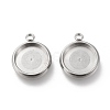 Non-Tarnish 304 Stainless Steel Pendant Cabochon Settings STAS-I162-01D-P-2