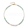 Natural Gemstone & Natural Pearl & Glass Seed Beaded Necklaces for Women NJEW-JN05094-5