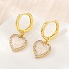 Brass Micro Pave Cubic Zirconia Hoop Dangle Earrings KK-CBA8324-16G-02-1