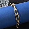 Ion Plating(IP) 304 Stainless Steel Paperclip Chain Bracelets BJEW-F412-02G-4