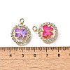 Brass Micro Pave Cubic Zirconia Pendants KK-Q043-07G-3
