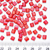 FGB 2-Hole Baking Paint Transparent Glass Seed Beads X-SEED-S031-L-254-3