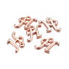 Rose Gold Plated Alloy Letter Pendants X-PALLOY-J718-01RG-H-2