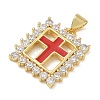 Religion Cross Brass Micro Pave Clear Cubic Zirconia Pendants CU-CBA83A6-03G-G03-2