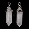 Natural Quartz Crystal Double Terminated Pointed Pendants X-G-F295-04G-4