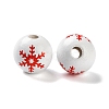 Printed Wood European Beads WOOD-Z002-08E-2