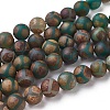 Tibetan Style Turtle Back Pattern dZi Beads Strands G-P229-A-04-8mm-2