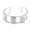 Non-Tarnish 304 Stainless Steel Wide Textured Open Cuff Bangles BJEW-Q348-05P-01-2