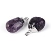 Natural Amethyst Pendants G-N360-05P-03-2