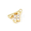 Brass Micro Pave Clear Cubic Zirconia Charms KK-Z151-18G-A-2