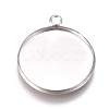 Non-Tarnish 304 Stainless Steel Pendant Cabochon Settings STAS-G127-13-22mm-P-1