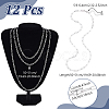 12Pcs 4MM 304 Stainless Steel Paperclip Chain Necklaces NJEW-NB0001-38B-2