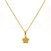 304 Stainless Steel Crystal Rhinestone Pendant Necklaces for Women WG594E0-04-2