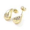 Teardrop Rack Plating Brass Cubic Zirconia Stud Earrings for Women EJEW-B047-02G-12-2