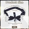 Black Polyester Bowknot Velvet Ring Pillows with Nylon Strong Dog Leash for Pet HJEW-DR00255-2