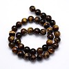 Natural Grade AB Tiger Eye Round Beads Strands G-O047-02-8mm-3