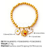 304 Stainless Steel Enamel & Crystal Rhinestone Charm Round Beaded Stretch Bracelets for Women WGE1DD1-04-1