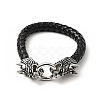 Leather Braided Round Cord Bracelet BJEW-E009-06AS-1