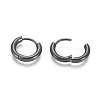 304 Stainless Steel Huggie Hoop Earrings EJEW-F111B-13mm-B-3