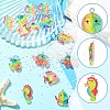 16Pcs 8 Styles Ocean Theme Transparent Resin Pendants RESI-YW0004-97-2