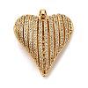 Brass Micro Pave Clear Cubic Zirconia Pendants KK-U076-19G-1