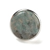 Natural Amazonite Round Adjustable Rings RJEW-K371-09S-14-3