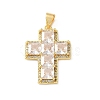 Brass Pave Cubic Zirconia Pendants CU-CBA03AF-17G-04-1